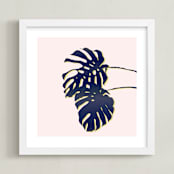 "Palm Study #3" - Art Print in blush by Cindy Lackey - Framed