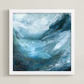 "Tidewater" - Art Print in Marine Blue by Mya Bessette - Framed