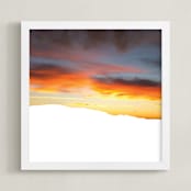 "Skyscape - Kapiti Island" - Art Print in Dusky Sun by Justine Elliott - Framed