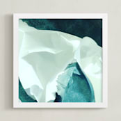 "Shibui 3" - Art Print in Cenote Blue by Jenny Phillips - Framed
