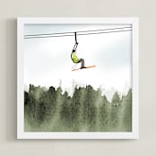 "Top Of The World" - Art Print in pine green by Shannon - Framed