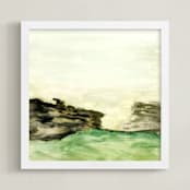"Jump" - Art Print in Sea Green by Mande Calhoun - Framed