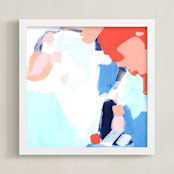 "Peach Tree" - Art Print in Peach by Katie Craig - Framed