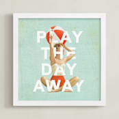"Play The Day Away" - Art Print in Antique Teal by Heather Landis - Framed