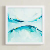 "Concord III" - Art Print in teal by Megan Kelley - Framed