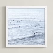 "Find Light In The Beautiful Sea" - Art Print in Seaside Blue by Summer Strauch - Framed
