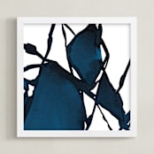 "Connectivity" - Art Print in Inky Blue by Michelle Lee - Framed