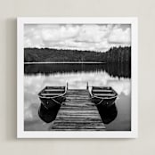 "Row Boats" - Art Print in White by Keely Norton Owendoff - Framed