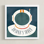 "Space to Explore" - Personalized Art Print in Galaxy by Heather Schertzer - Framed