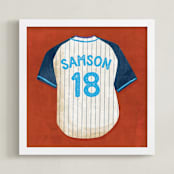 "Dinger Collection 3" - Personalized Art Print in Rust by Kamala Nahas - Framed