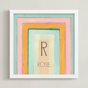 "Rainbow Twist - Custom" - Personalized Art Print in Mint by Lindsay Megahed - Framed