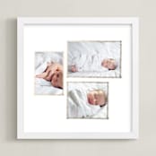 "Hand Sketched Trio" - Personalized Foil-Pressed Art Print in Gold by June Letters Studio - Framed
