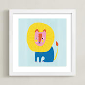 "Dandy Lion" - Art Print in Gumdrop by Nadia Hassan - Framed