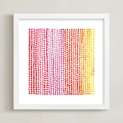 "Rainbow Dots 1" - Art Print in Cherry by Kerry Doyle - Framed