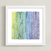 "Rainbow Dots 2" - Art Print in Sky by Kerry Doyle - Framed