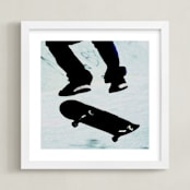 "Skate" - Art Print in water blue by Susanna Nousiainen - Framed