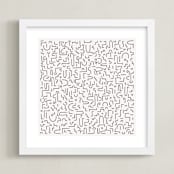 "Neurons" - Art Print in Charcoal by Katie Zimpel - Framed