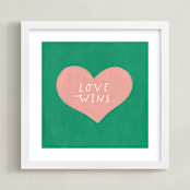"Love Wins" - Art Print in Emerald Green by Little Miss Missy - Framed