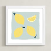 "Lemon Wedge" - Art Print in lemon by Betsy Siber - Framed