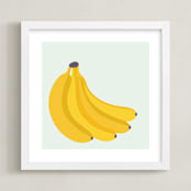 "Bunch of Bananas" - Art Print in Soft Blue by Pippa Shaw - Framed