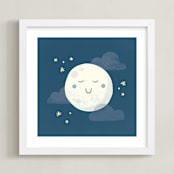 "Goodnight moon" - Art Print in Night Sky by Annie Holmquist - Framed