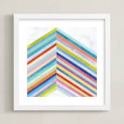 "Converge" - Art Print in Rainbow by melanie mikecz - Framed