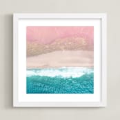 "Secret Beach" - Art Print in Color by Jessica C Nugent - Framed