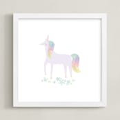 "Unicorn Magic" - Art Print in Marshmallow by Lori Wemple - Framed