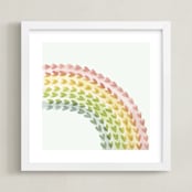 "Somewhere in the Rainbow" - Art Print in Pastel Multi-color by Tina Faselli - Framed