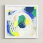 "From The Dark" - Art Print in Blue Green by Julie Hawkins - Framed