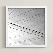 "Skywires 20" - Art Print in Misty White by Sonia L. Johansen - Framed