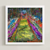 "Walk this way" - Art Print in Garden Magenta by Stuart Heir - Framed