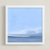 "Soft Cloud Swell" - Art Print in Bay Blue by Emma Ballou - Framed