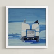 "Toronto Lakefront Zamboni" - Art Print in Cerulean Blue by Annie Seaton - Framed
