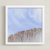 "Breath." - Art Print in Sky Blue by Emily Magone - Framed