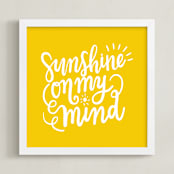 "Sunshine on my mind" - Art Print in Yellow by Luz Alliati - Framed