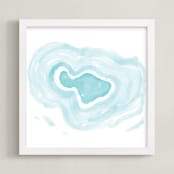 "Maui Love" - Art Print in ocean aquamarine by White Lemon Designs - Framed