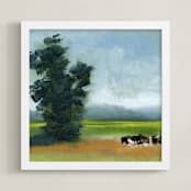 "Field Day" - Art Print in Field Green by Lindsay Megahed - Framed