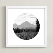 "Grand Tetons" - Art Print in black & white by Pine Street Creative - Framed