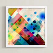 "Spots" - Art Print in Rainbow by Amy Lighthall - Framed