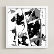 "Hold" - Art Print in Grey & Grey by Michelle Waldie - Framed