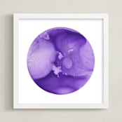 "Cold Moon" - Art Print in Deep Purple by Emily Magone - Framed