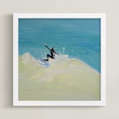 "Slice" - Art Print in Buttery Yellow by Annie Seaton - Framed