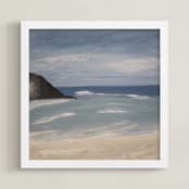 "Bermuda Summer" - Art Print in ocean blues by Colleen Ehrlich - Framed
