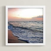 "Coastal Wave" - Art Print in Coastal Coral by Kate Ross - Framed