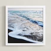 "Ocean Foam" - Art Print in Tidal Blue by Kate Ross - Framed