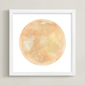 "Rose Gold Moon" - Art Print in Rose Gold by Emily Magone - Framed