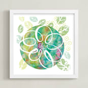 "Botanical Collage" - Art Print in Foliage by Laura Bolter - Framed