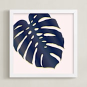 "Palm Study #6" - Art Print in palm pink by Cindy Lackey - Framed