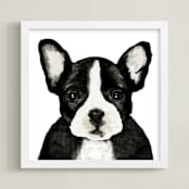 "French bulldog" - Art Print in black by iamtanya - Framed